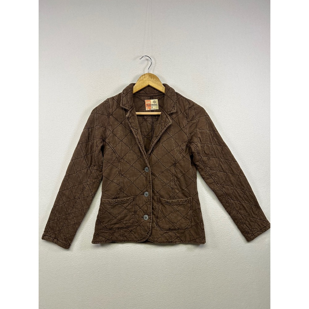 RuffHewn Quilted Barn Dark Academia Womens Small Brown Corduroy Blazer Jacket